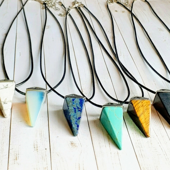 Gemstone Pyramid Necklaces - Picture 2 of 4